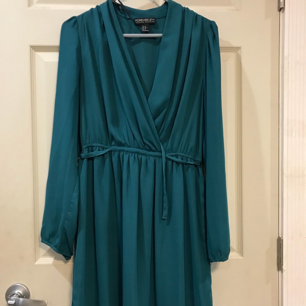 PLUS SIZE Teal blue dress